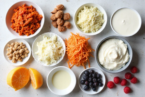 Variety of fermented foods and healthy gut-friendly ingredients